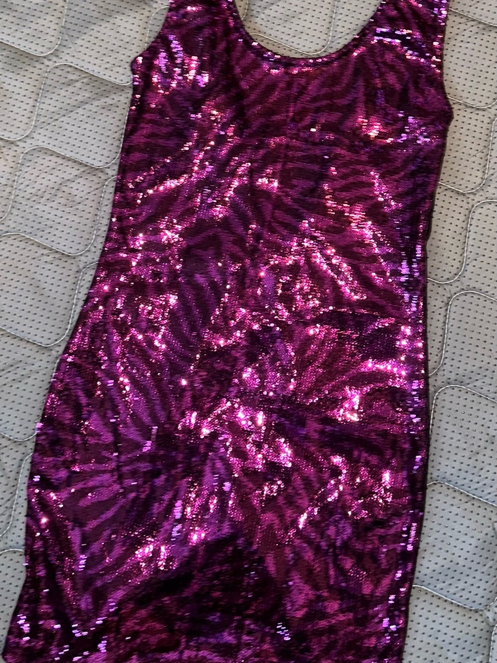 Planet Gold Magenta Sequin Zebra-Print Pencil Skirt